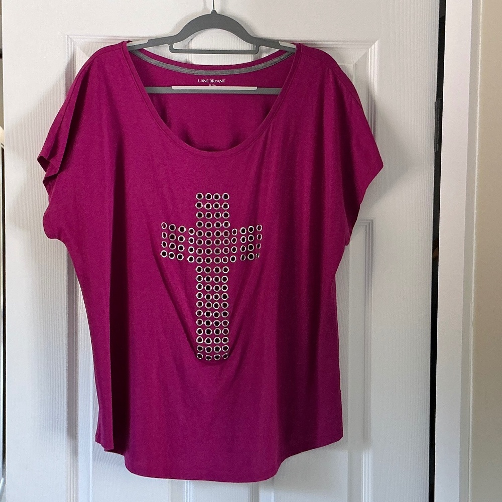 NWOT Lane Bryant Pink Cross T-shirt 18/20